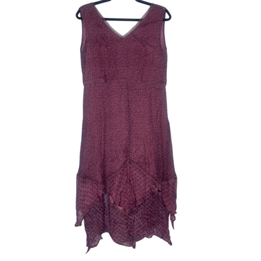 Vintage April Cornell dress S merlot, witchy, festival cottage core